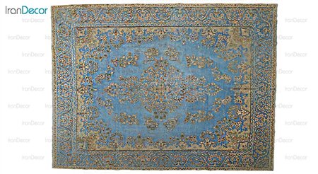 فرش دستباف وینتیج آبی از ایپک