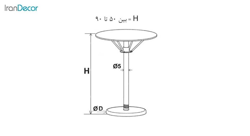 میز گرد مدل تک پایه کد 101 از نهال سان