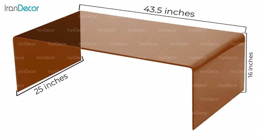 میز جلو مبلی شیشه ای برنز مدل کیمیا از اطلس