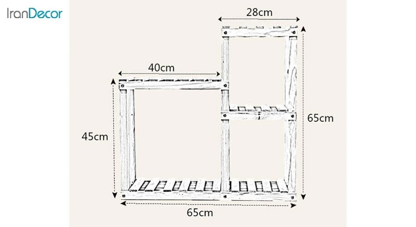 تصویر استند گل و گیاه چوبی مدل W13